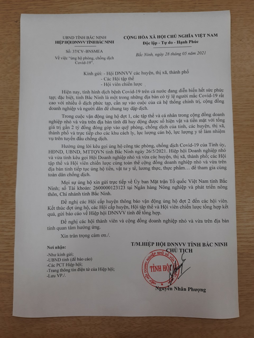 Ủng hộ phòng, chống dịch Covid-19